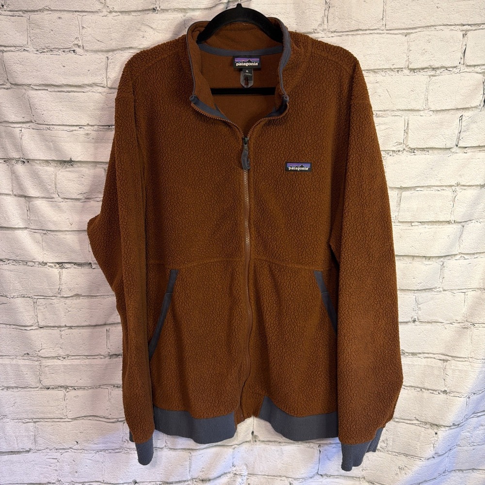 Patagonia Shearling Synchilla Fleece Jacket Full Zip Size XL Foxtrot Red